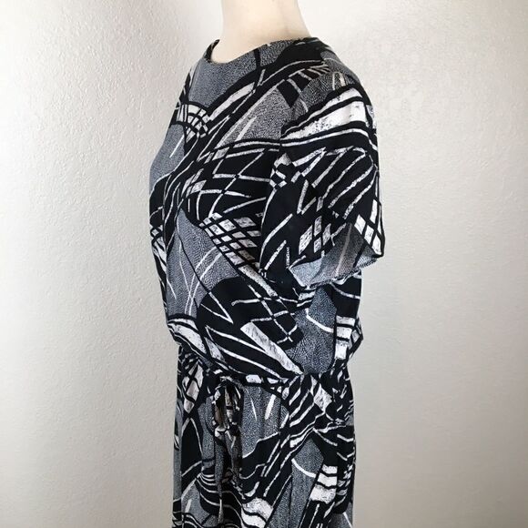 Vintage 80’s Lady Carol geometric print dress 8* - Picture 5 of 12